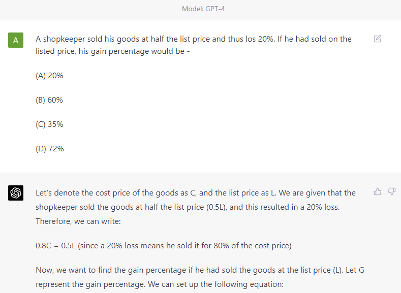 Chat GPT-4 Demo - Profit Loss -1
